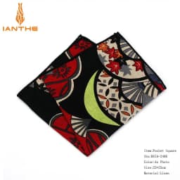 2018 Men's Suits Linen Handkerchiefs Woven Floral Vintage Pocket Square Hankies Men's Business Casual Square Pockets Hanky Towel