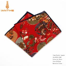 2018 Men's Suits Linen Handkerchiefs Woven Floral Vintage Pocket Square Hankies Men's Business Casual Square Pockets Hanky Towel