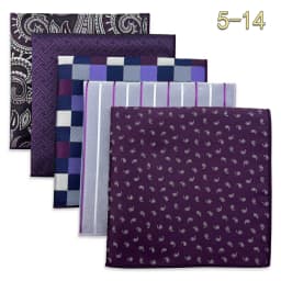 5 Pieces Mens Pocket Squares Set Party Wedding Gift Handkerchief Fashion Formal Bundle Hanky Luxury Unique