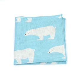 High Quality Cute Linen Cartoon Handkerchief For Men Cat Polar Bear Watermelon Wave Printed Pocket Square Funny Hanky Accessorie