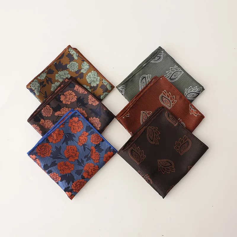 Jacquard Pocket Square For Men Women Floral Chest Towel Hanky Gentlemen Hankies Men's Suit Handkerchief Pocket Towel Gifts