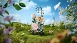 ROKR 3D Puzzle Toys Garden Ramble DIY Flower Bouquet Model Building Kit 4 Lighting Modes Night Light for Room Decor Birthday Gift for Girls Adults