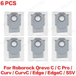 Roborock Qrevo C/C Pro/Curv/CurvC/Edge/EdgeC/S5V Compatible Main Side Brush, Mop Cloth, Dust Bag & Filter Set