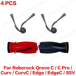 Roborock Qrevo C/C Pro/Curv/CurvC/Edge/EdgeC/S5V Compatible Main Side Brush, Mop Cloth, Dust Bag & Filter Set