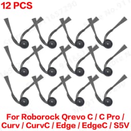 Roborock Qrevo C/C Pro/Curv/CurvC/Edge/EdgeC/S5V Compatible Main Side Brush, Mop Cloth, Dust Bag & Filter Set