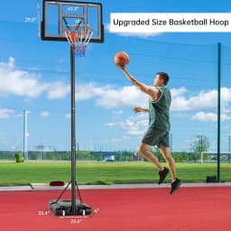 Basketball Hoop with Wheels Height Adjustable 305cm Fit Base Filled with Water and Sand For Kids and Adults Outdoor Indoor Use