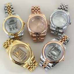 39mm 36mm Round Edge Watch Case Sapphire Crystal Glass For Seiko NH35 NH36 NH38 NH34 Miyota 8215 Movement Presidential Bracelet