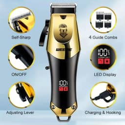 T9 Men's Electric Hair Clipper Beard Trimmer - Rechargeable Hair Cutting Machine with Nose Hair Trimmer Kit