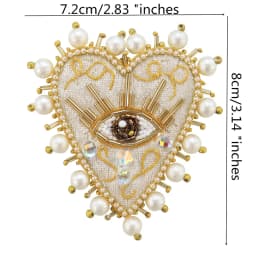 Hand Mouth Eyes Heart Beaded Patches Rhinestone Applique Sew on Crystal for Clothing Jeans Jackets Handbag Shoes DIY Decor