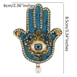 Hand Mouth Eyes Heart Beaded Patches Rhinestone Applique Sew on Crystal for Clothing Jeans Jackets Handbag Shoes DIY Decor