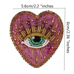 Hand Mouth Eyes Heart Beaded Patches Rhinestone Applique Sew on Crystal for Clothing Jeans Jackets Handbag Shoes DIY Decor