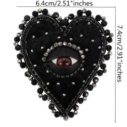Hand Mouth Eyes Heart Beaded Patches Rhinestone Applique Sew on Crystal for Clothing Jeans Jackets Handbag Shoes DIY Decor