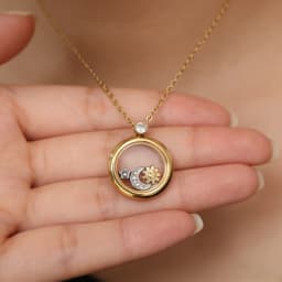 MamacitaSlay 316L Stainless Steel Celestial Pendant Necklace 18K Gold Plated Waterproof Jewelry Gift For Women Everyday Wear