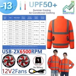 AKOOUS 6500 RPM 12V/5V USB 3-Fans Cooling Vest Air Conditioned Clothes Men Women Outdoor Work Fishing Body Cooling Jacket