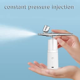 Portable USB Rechargeable Mini Electric High Pressure Oxygen Atomizer Air Compressor Spray Gun Sprayer Oxygen Injector Small Bubble Beauty Nano Skin Facial Hydration Moisturizing Skin Care Tools