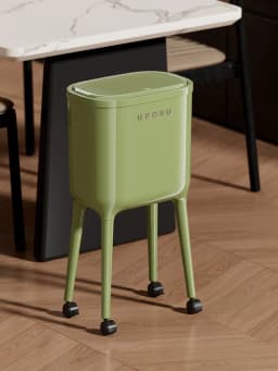 UFORU Light Luxury Garbage Bin, Movable Large Capacity Trash Can, Home Kitchen Storage Box, Household Organizer