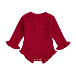Baby Clothes Newborn Baby Rompers Cotton Knit Baby Girl Romper Long Sleeve Ruffle Trim Infant Baby Boys Jumpsuit Overalls