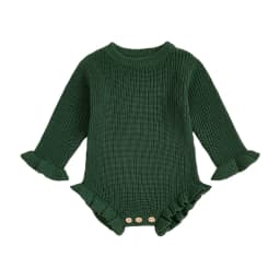 Baby Clothes Newborn Baby Rompers Cotton Knit Baby Girl Romper Long Sleeve Ruffle Trim Infant Baby Boys Jumpsuit Overalls