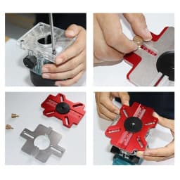 Woodworking 2-in-1 Slotted Invisible Fastener Slotting Bracket Router Base Mortising Jig Trimmer Router Tool Fastening Bracket