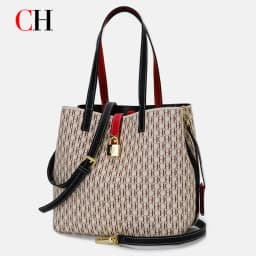 CH Women Tote Bag Luxury Handbag 2026 New Fashion Monogram Print Large Capacity Crossbody Shoulder Bag Ladies Commuter Purse
