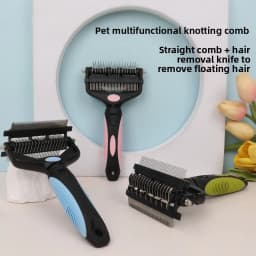 3‑In‑1 Pet Deshedding Brush, Dog Cat Fur Remover Knot Cutter Comb, Multifunctional Puppy Grooming Shedding Brush Pet Hair Care S