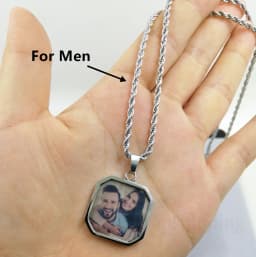 Custom Heat photo Magic Necklace with Hidden Picture Heat Activated Magic Lover Mother's Day valentines Pet Dog Photo Gift