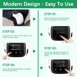 Cordless Knee Massager with Heat,Relax Knee Massage Helps Joint Stiff and Discomfort,3 Levels Heat & Vibration 10 Min Auto Off