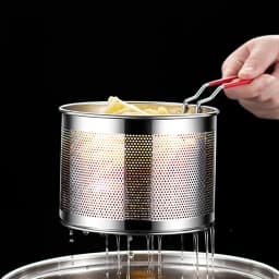 1PC Stainless Steel Fried Mesh Kitchen Fry Basket Cooking Basket Fry Pan Oil Pan Strainer Noodle Spoon Colander French Fries