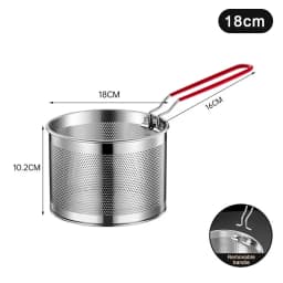 1PC Stainless Steel Fried Mesh Kitchen Fry Basket Cooking Basket Fry Pan Oil Pan Strainer Noodle Spoon Colander French Fries