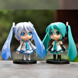 Hot Sold Hatsune Miku Figure Mini Character Ornaments Kawai Pink Green Hatsune Home Collection Desk Decoration Toy