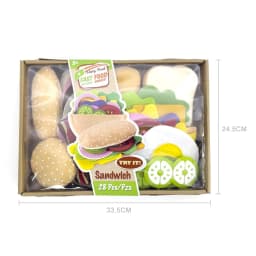 28PCS Felt Food Burger Sandwich Food Set Children Pretend Play Toys Food Sandwich Toys Children's Kitchen Role Playing Gifts