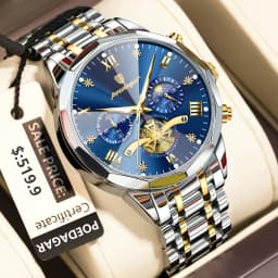 POEDAGAR Luxury Men Watch Top Original Waterproof Luminous Chronograph Man Wristwatch Stainless Steel Quartz Men's Watches Reloj