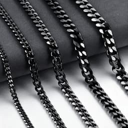 3mm Men's Cuban Chain Necklace Simple Stainless Steel Necklace Fashion Titanium Steel Jewelry Trend Accessories Gift