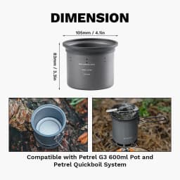 Fire-Maple Petrel Micro-pressure Rice Cooker Ultralight Portable Cooking Cup for G3 Pot 300ml Camping Backpacking Cookware