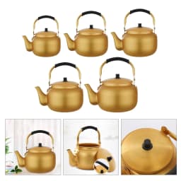 Aluminum Water Kettle Teapot Anti Scald Handle Lightweight Portable Gold Gas Stove Kettle for Household Outdoor Camping Camping
