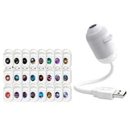 HD 2-in-1 Smart Dynamic 5D Holographic Night Light Projector 360 Rotating Galaxy Light Star Projectors USB Powered Plug and Play