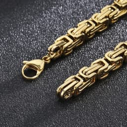 Fongten 4/5/6/8mm Byzantium Bracelet For Men Stainless Steel Box Chain Wirstband Charm Men Bangle Bracelets Jewelry