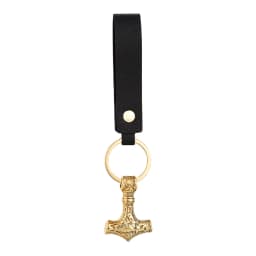Retro Vikings Thors Hammer Survival Rope Keychain Men Stainless Steel Leather Keyring Handmade Amulet Norse Runes Anchor Jewelry