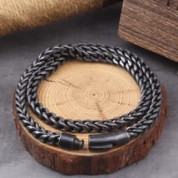 Locomotive Men Punk Rock Bicycle Chain Bracelet gray Plated Stainless Steel Magnet Button Male Jewelry Gifts
