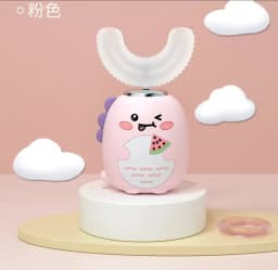 Children U-shaped Electric Toothbrush 360 Degrees Smart Cartoon Kids Silicone Toothbrush Automatic Rechargeable Sonic Toothbrush