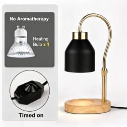 Flameless Candle Warmer Lamp Wax Melter with Adjustable Height Stepless Dimming GU10 Wooden Base Home Decorative Gift