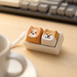 Shiba Inu Puppy Mechanical Keyboard Fidget Spinner 3D Printed Base Removable Keycap Stress Relief Toys Portable Keychain Gifts