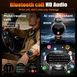 2026New 1400mAh Military Smart Watch Men 10ATM Swim 1.7“ Large Screen GPS Motion Track Bluetooth Call Heart Rate For Android IOS