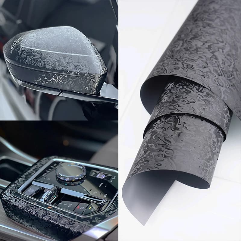 Ghost Black Carbon Fiber Wrap Film Forge Cosmic Sticker for Motorcycle Modified Car Body Interior Tuning Decor Car Accessories