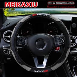 Carbon Fiber Red SPORRT Sports Style Stretchable Car Inner Tube-Free Steering Wheel Cover for Car Interior Accessories for Women