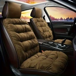 Luxury Plush Car Seat Cushion - 1pc Thick Warm Front Single Seat Cover with Backrest, Universal Fit Easy-Care Comfortable Winter