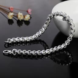 Wholesale 45-60cm 925 Sterling Silver 4mm Round Box Chain Necklace Bracelet Set For Women Men Boy Wedding Engagement Charm
