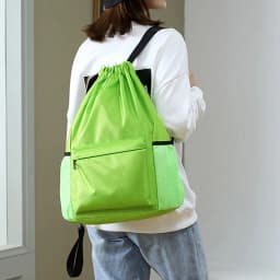 Loogdeel Portable Gym Football Drawstring Bag Quick Drying Large Capacity Oxford Cloth Backpack Solid Color Adjustable Straps