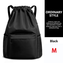 Loogdeel Portable Gym Football Drawstring Bag Quick Drying Large Capacity Oxford Cloth Backpack Solid Color Adjustable Straps