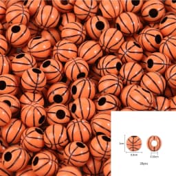 20/50Pcs Sport Basketball Baseball Tennis Beads Spacer Acrylic Beads For Making Bracelet Necklace DIY Craft Jewelry Supplies